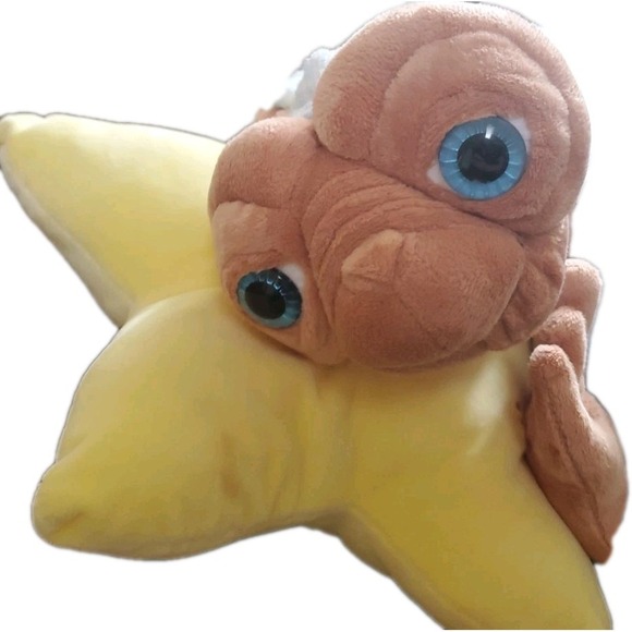 ET The Extra-Terrestrial Sleepy On A Star Pillow Plush Toy Universal Studios 21" - Picture 2 of 6